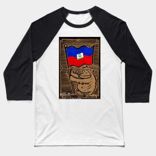 Haitian Flag Ape Baseball T-Shirt